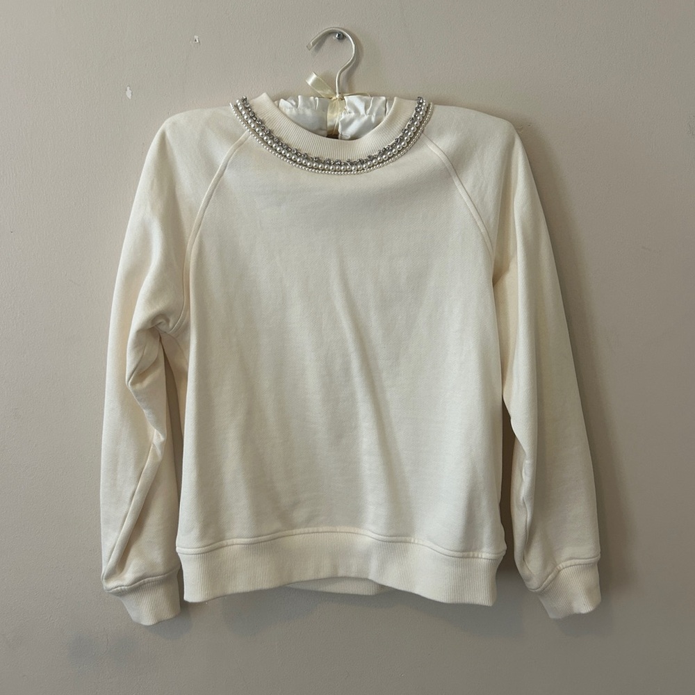 Giambattista Valli x H&M Cream Sweatshirt with Rhinestone